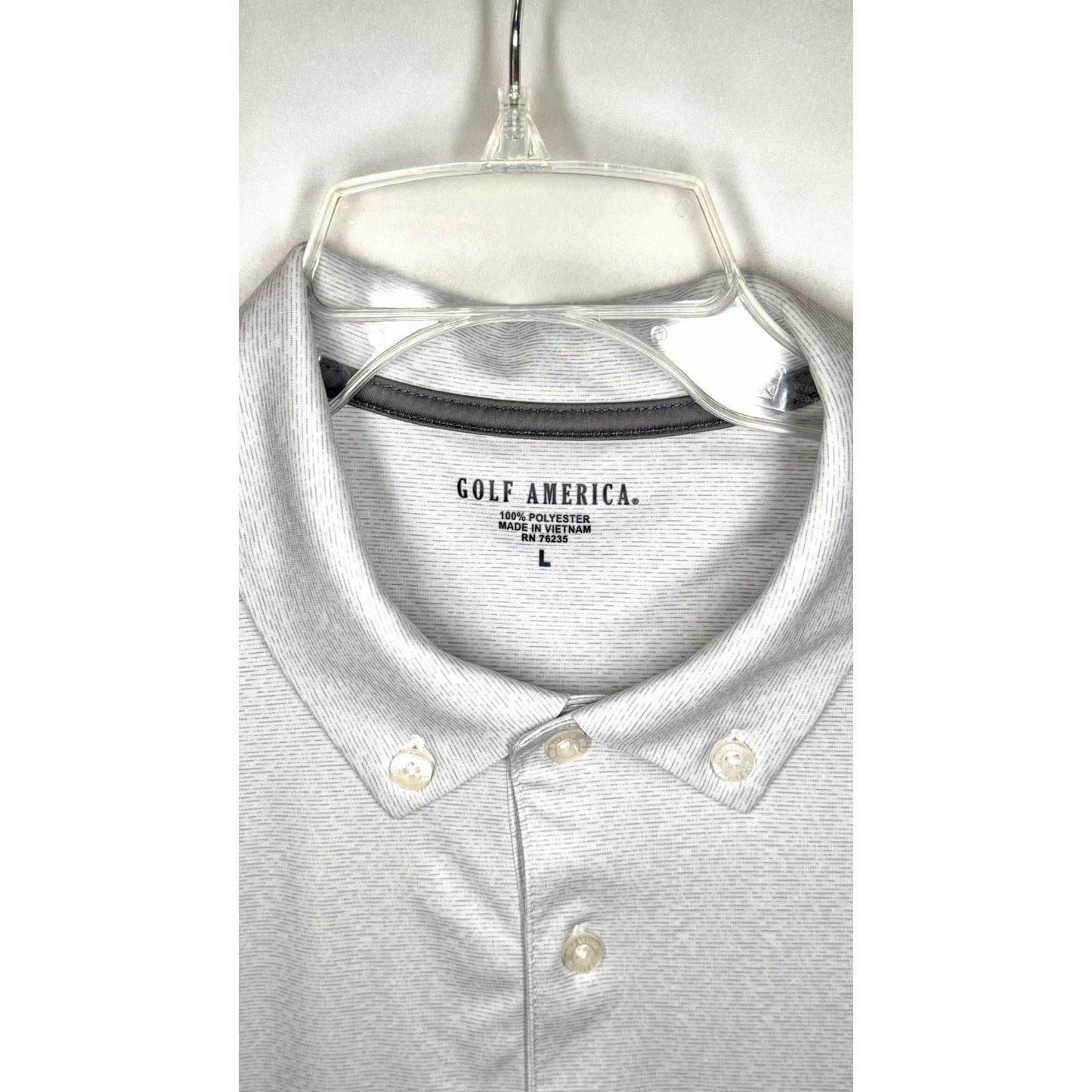 Golf Of America Polo Men’s Large Grey/Black Performance Shirt