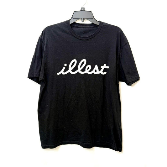 Illest Script Logo Graphic T-Shirt Mens Large Black Short Sleeve Streetwear Tee