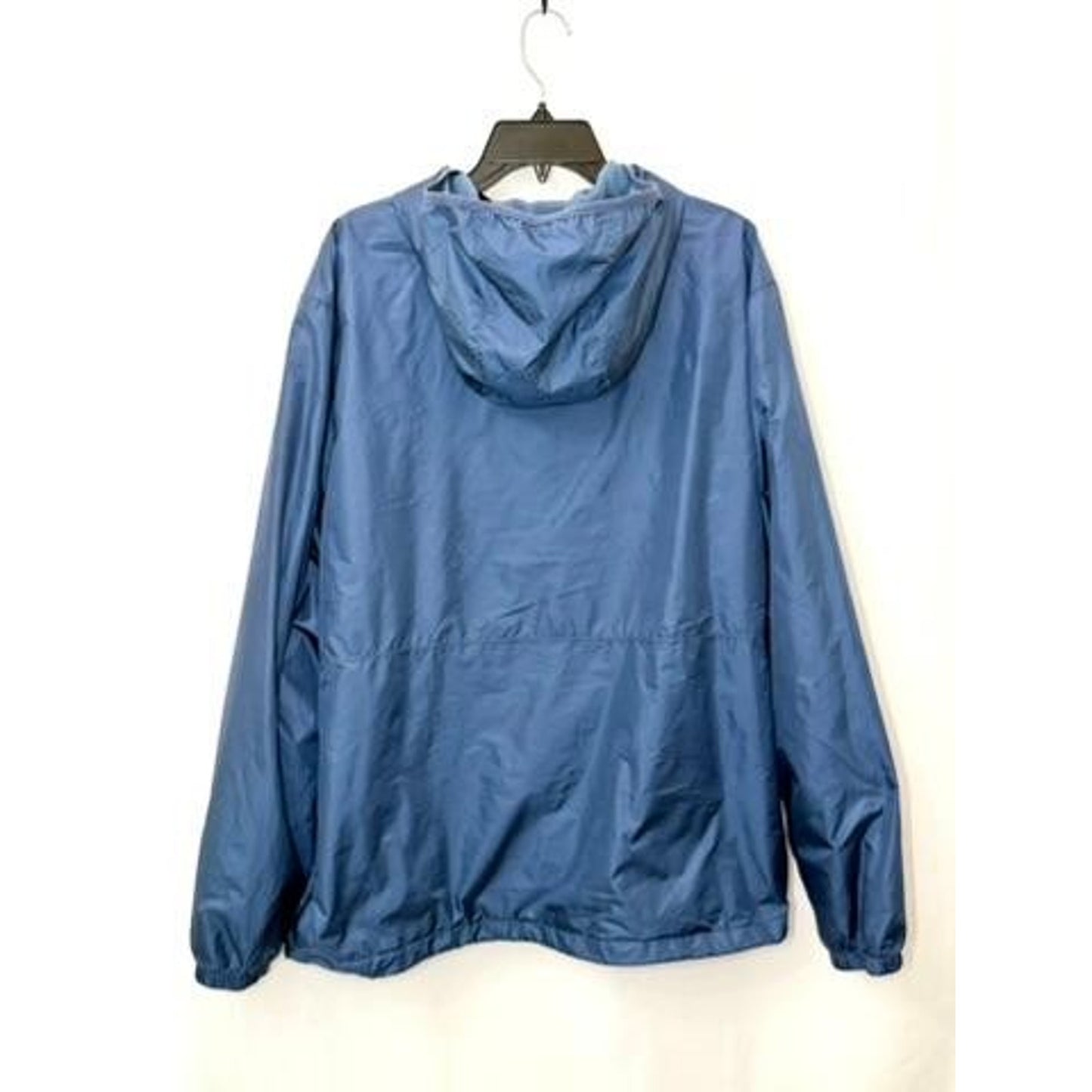 Columbia Fleece Lined Jacket Mens Large Blue Hooded Windbreaker Full Zip