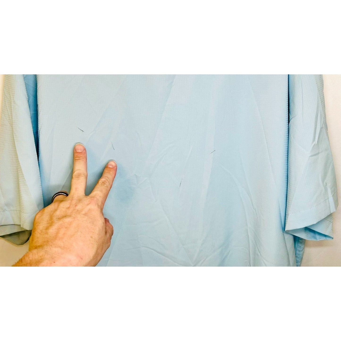 Vintage Columbia Mens XL Striped Knit Short Sleeve Button Shirt Blue