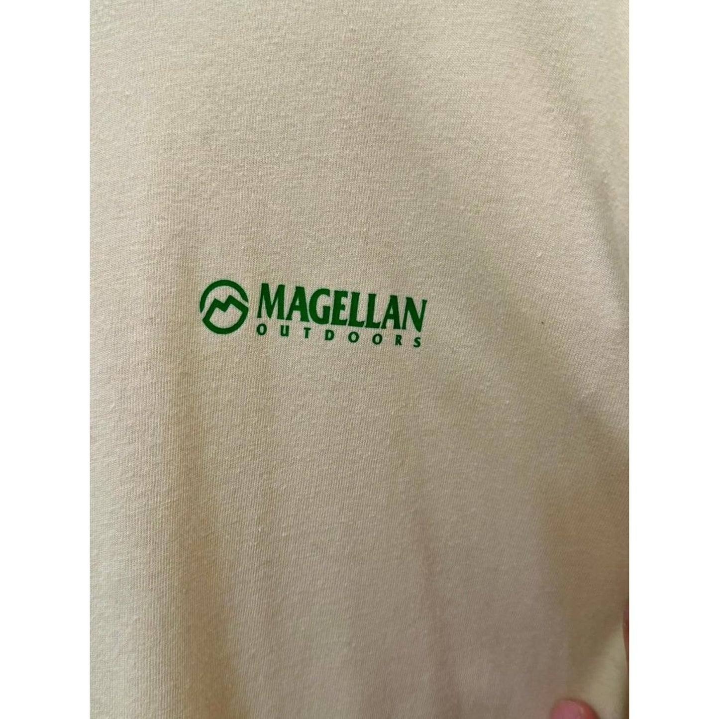 Magellan Outdoors Mens Large Beige Cotton Blend Graphic Tee