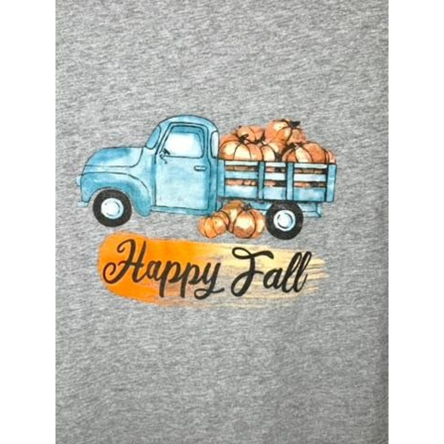Cotton Heritage Happy Fall Raglan Shirt Womens Small Gray Black 3/4 Sleeve