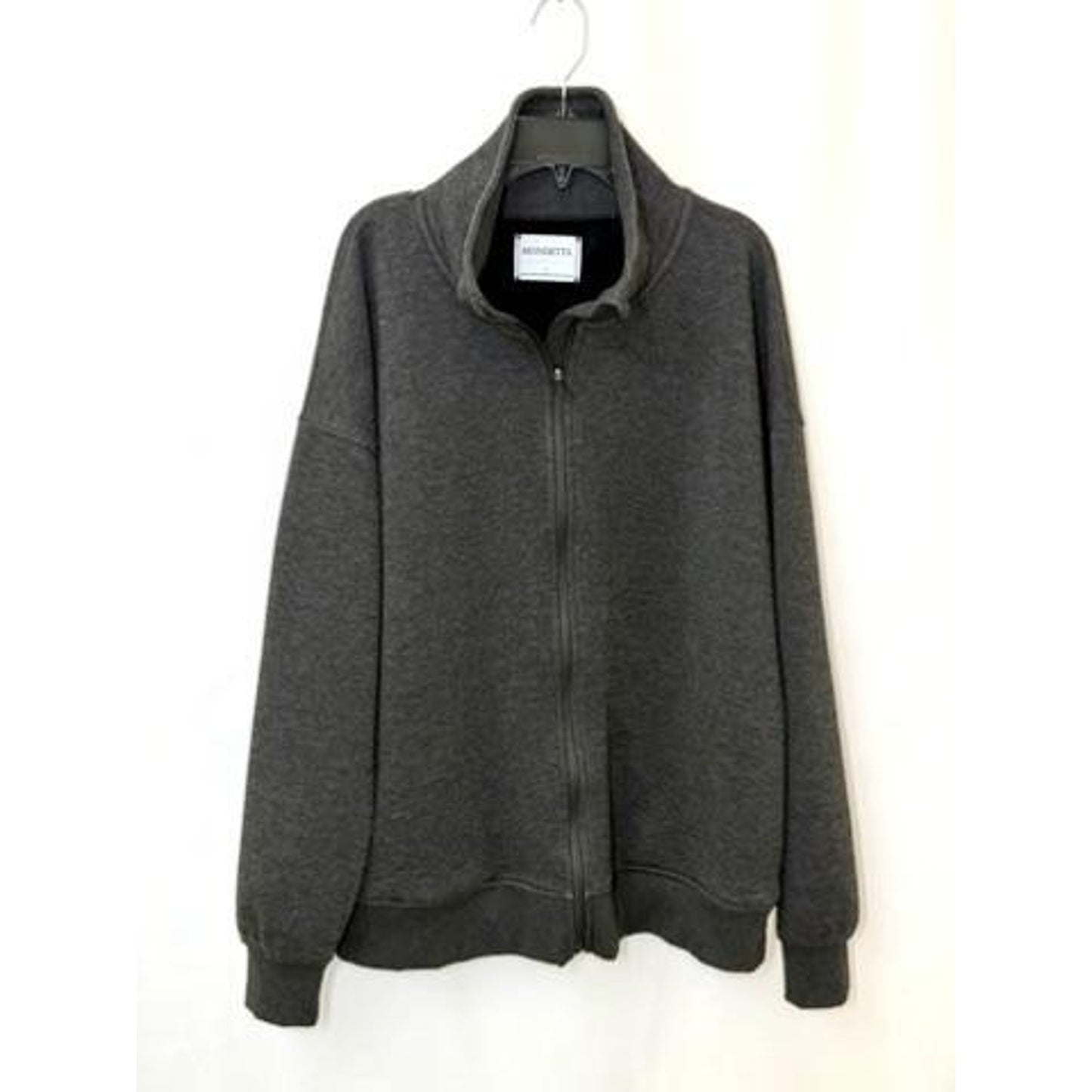 Mondetta Womens Full Zip Jacket Large Gray Plush Fleece Lined Mock Neck