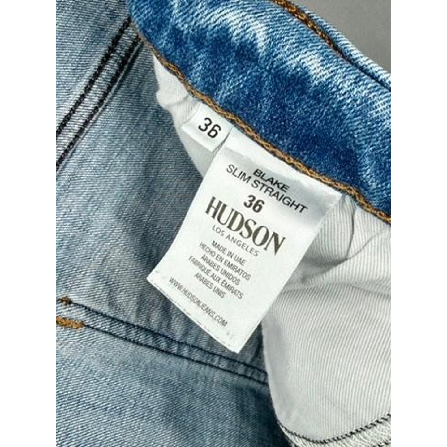 Hudson Blake Slim Straight Jeans Mens Size 36 Blue Denim Stretch Pants