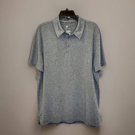 All in Motion Casual Polo Shirt Mens Large Gray Knit Short Sleeve Rayon Blend