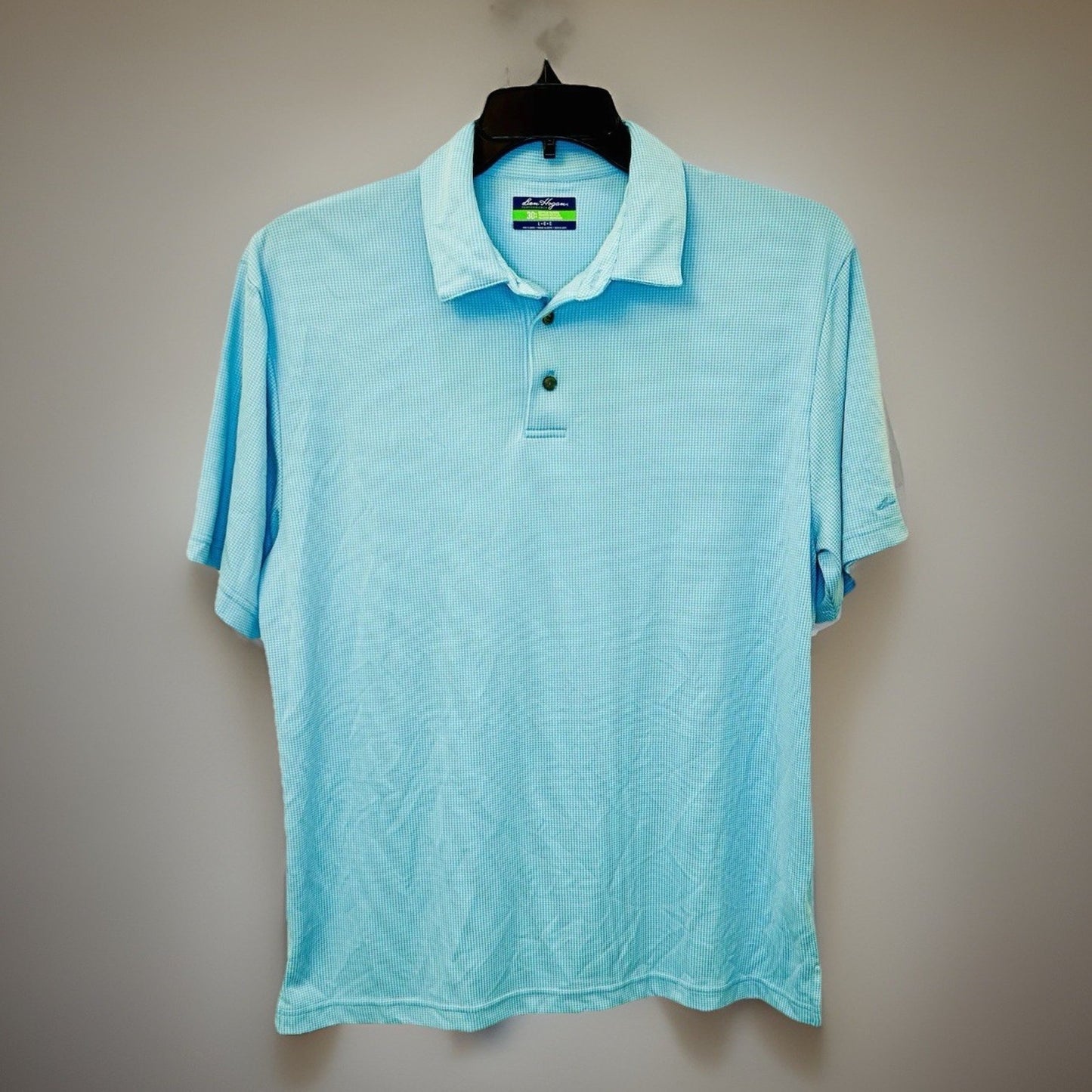 Men's Ben Hogan Performance Blue Short Sleeve Polo Golf Shirt Size L Large
