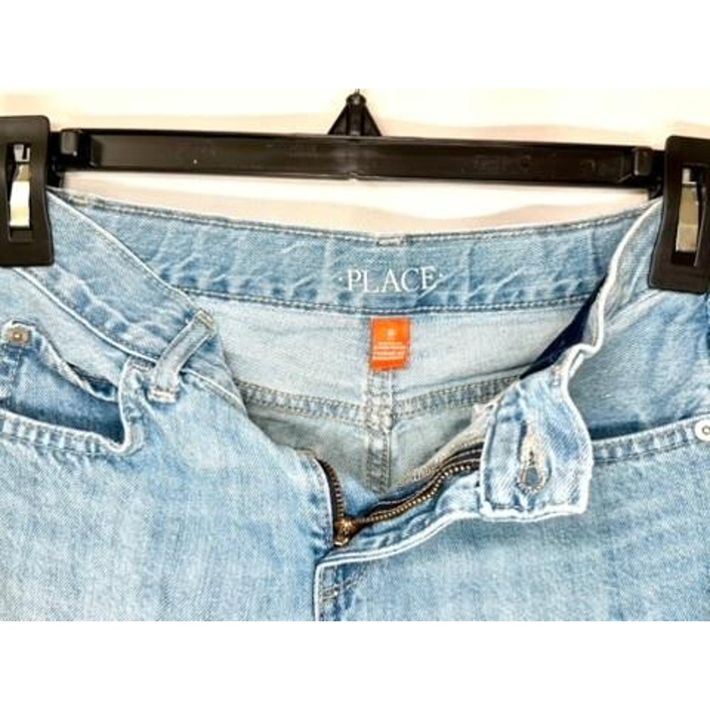 The Childrens Place Boys Denim Shorts Size 8 Blue Light Wash 100% Cotton