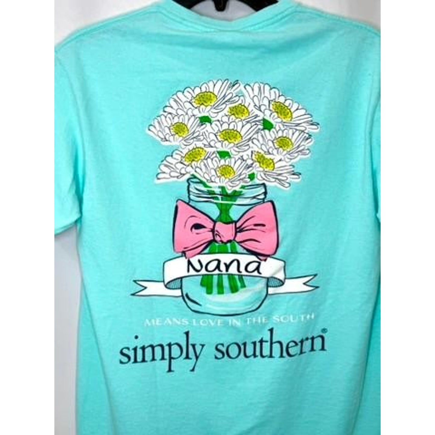 Simply Southern Nana Means Love in the South T Shirt Womens Medium Mint Green