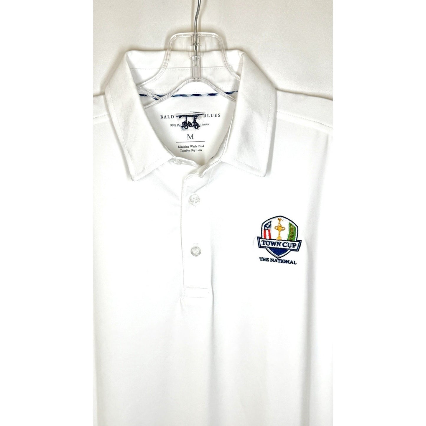 Bald Head Blues Polo Men’s Medium White The National Town Cup Golf Club Shirt