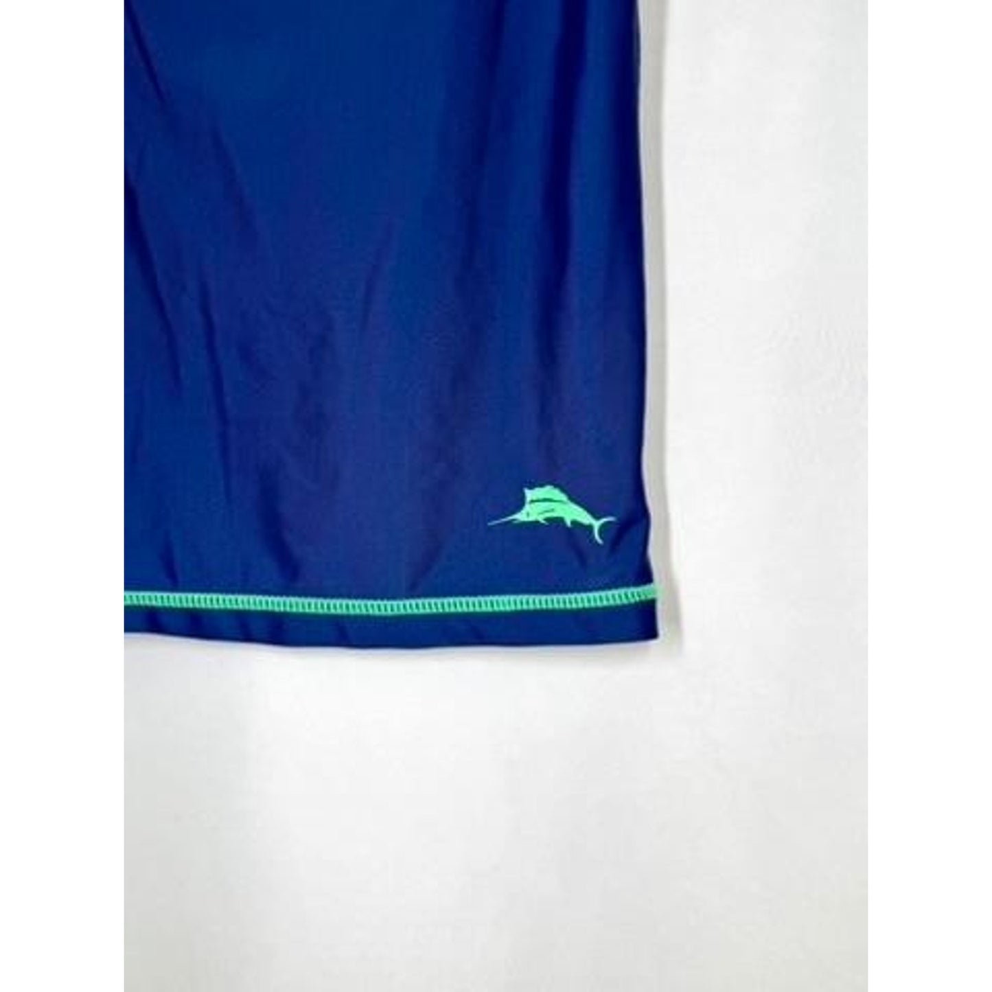 Tommy Bahama Boys Rash Guard Swim Shirt Size M 7/8 Blue Green Marlin Logo