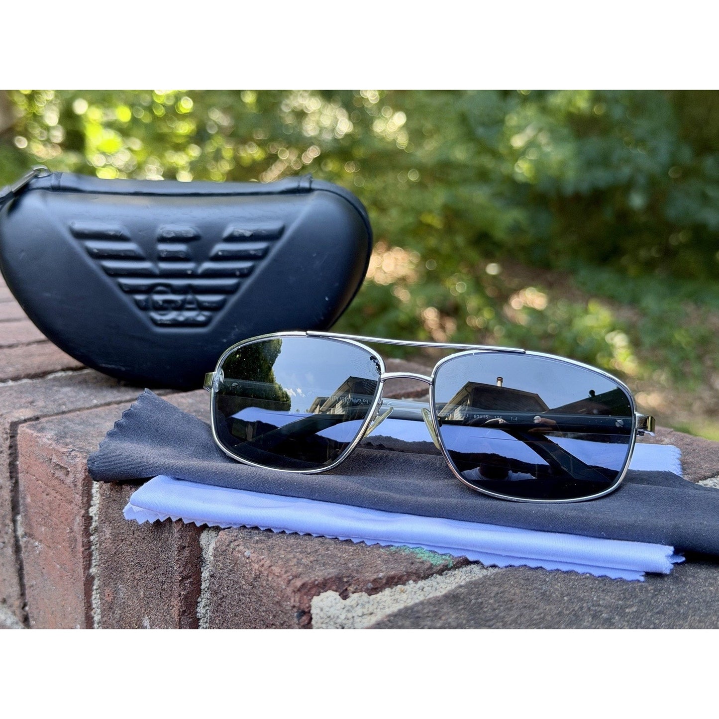 Emporio Armani EA9820/S Sunglasses Gunmetal 60 15 135 Men's w/ Hard Case