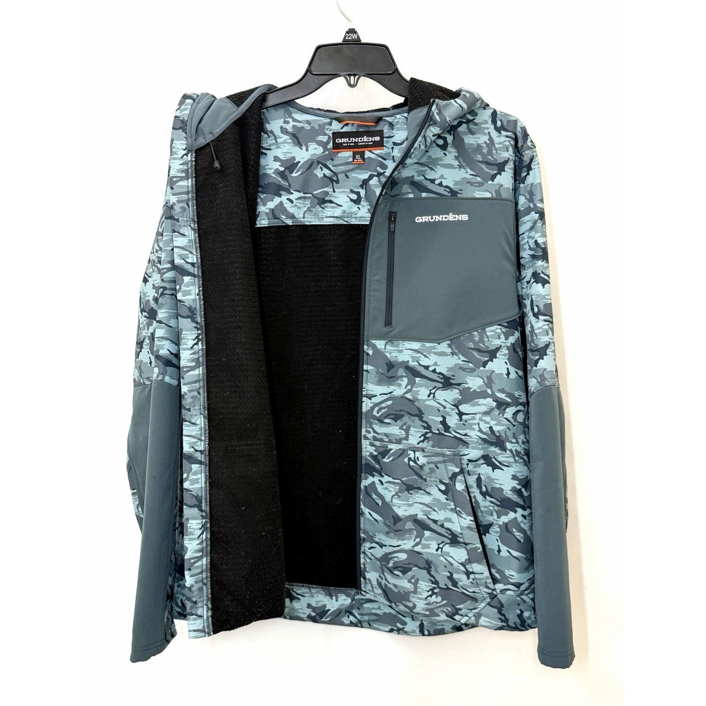 Grundéns Bulkhead Tech Fleece Jacket Mens Size XL Camo Hooded Fishing