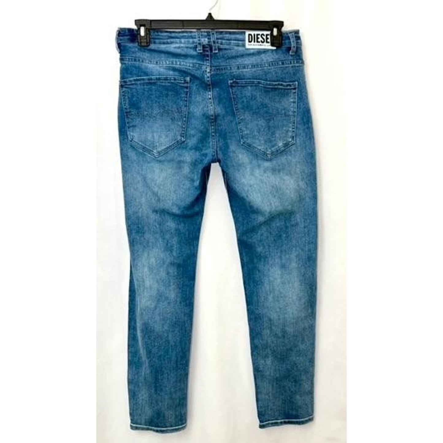 Diesel Buster Slim Tapered Jeans Mens 36x32 Blue Wash 0835E Made in Italy Denim
