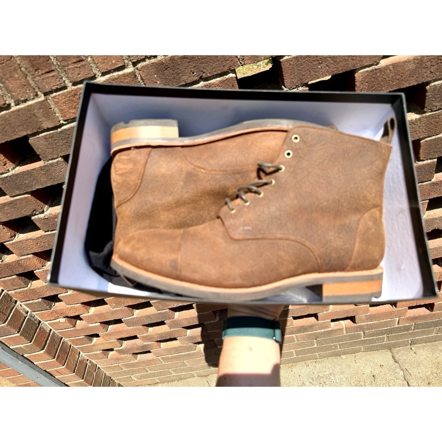 TAFT The Dragon Men Boots Size 10 Rust Brown Textured Leather Cap Toe NIB 952029