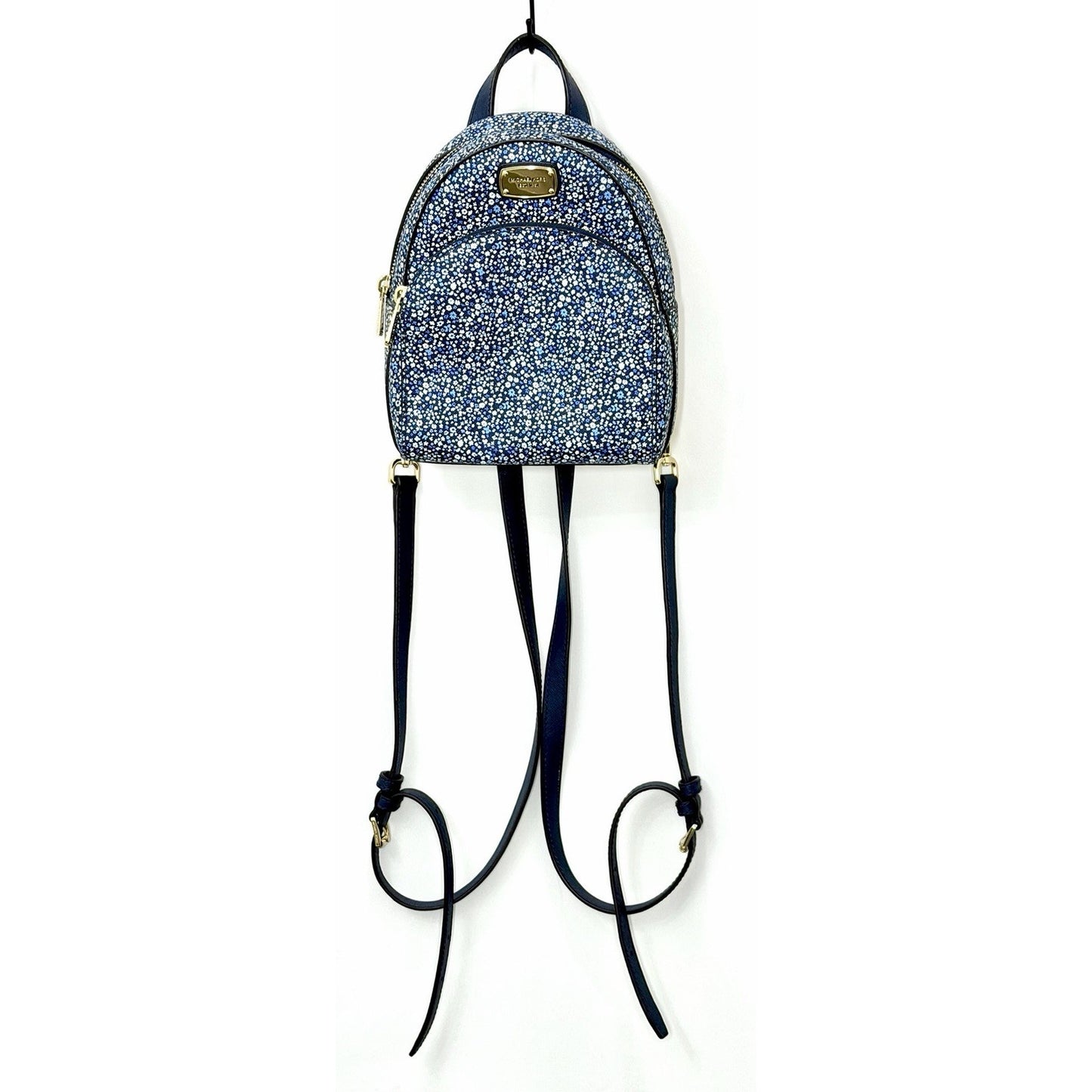 Michael Kors Abbey Mini Backpack In Navy Blue Floral Pattern NWOT / New W/ COA