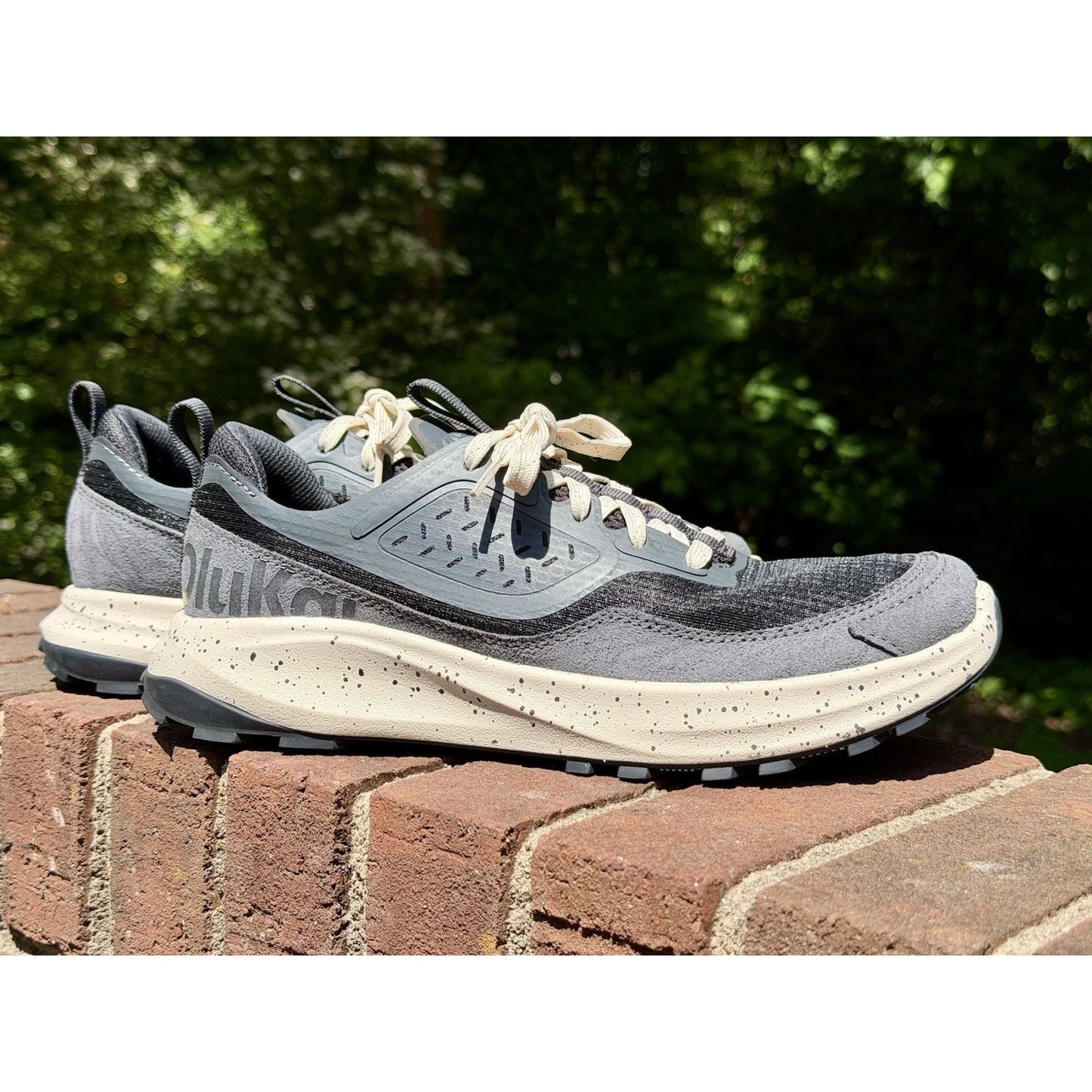 OluKai Makiki Womens Size 9 Trail Running Shoes Dark Gray Suede Worn Once VGC