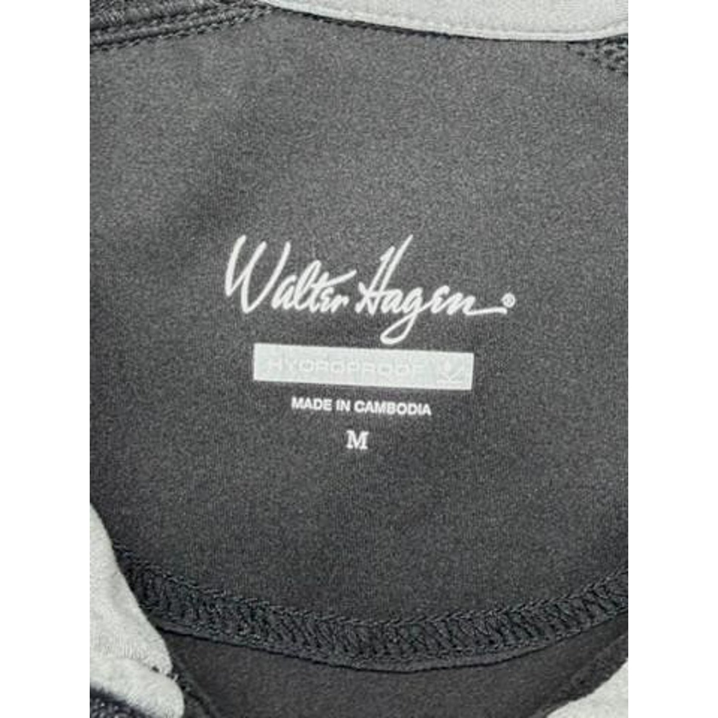 Walter Hagen Hydroproof 1/4 Zip Pullover Mens Medium Black Golf Sweatshirt