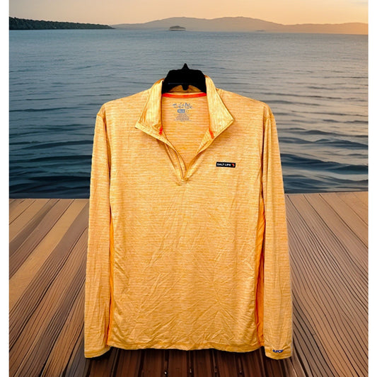 Salt Life Performance SLX Uvapor 1/4 Zip Pullover Orange Size L (Missing Zipper)