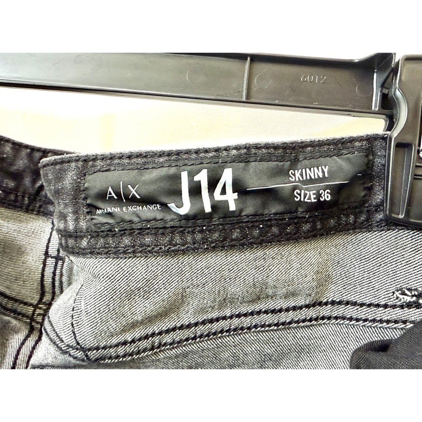 Armani Exchange J14 Skinny Jeans Mens 36 Black Denim Stretch Pants