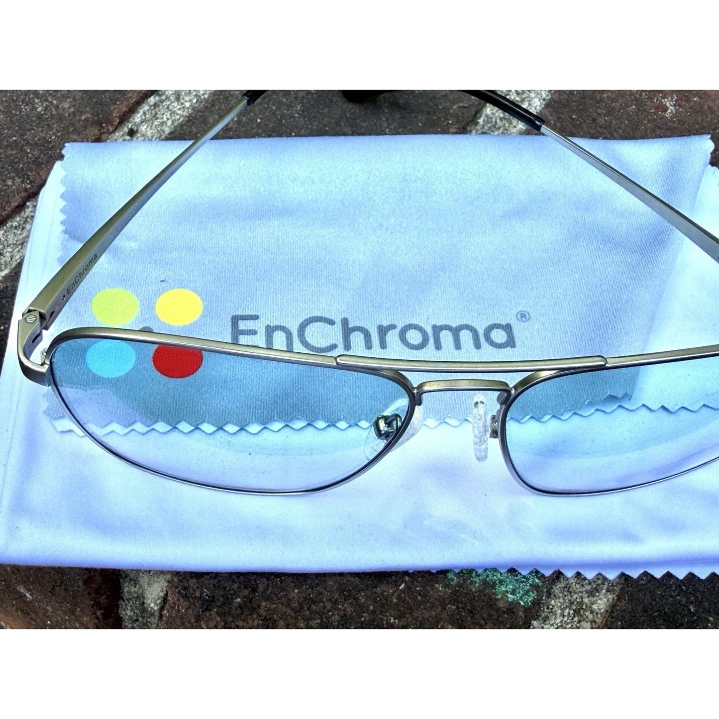 EnChroma Cx1 Indoor Color Blind Glasses Aviator Silver Frame Metal Cx1.00281