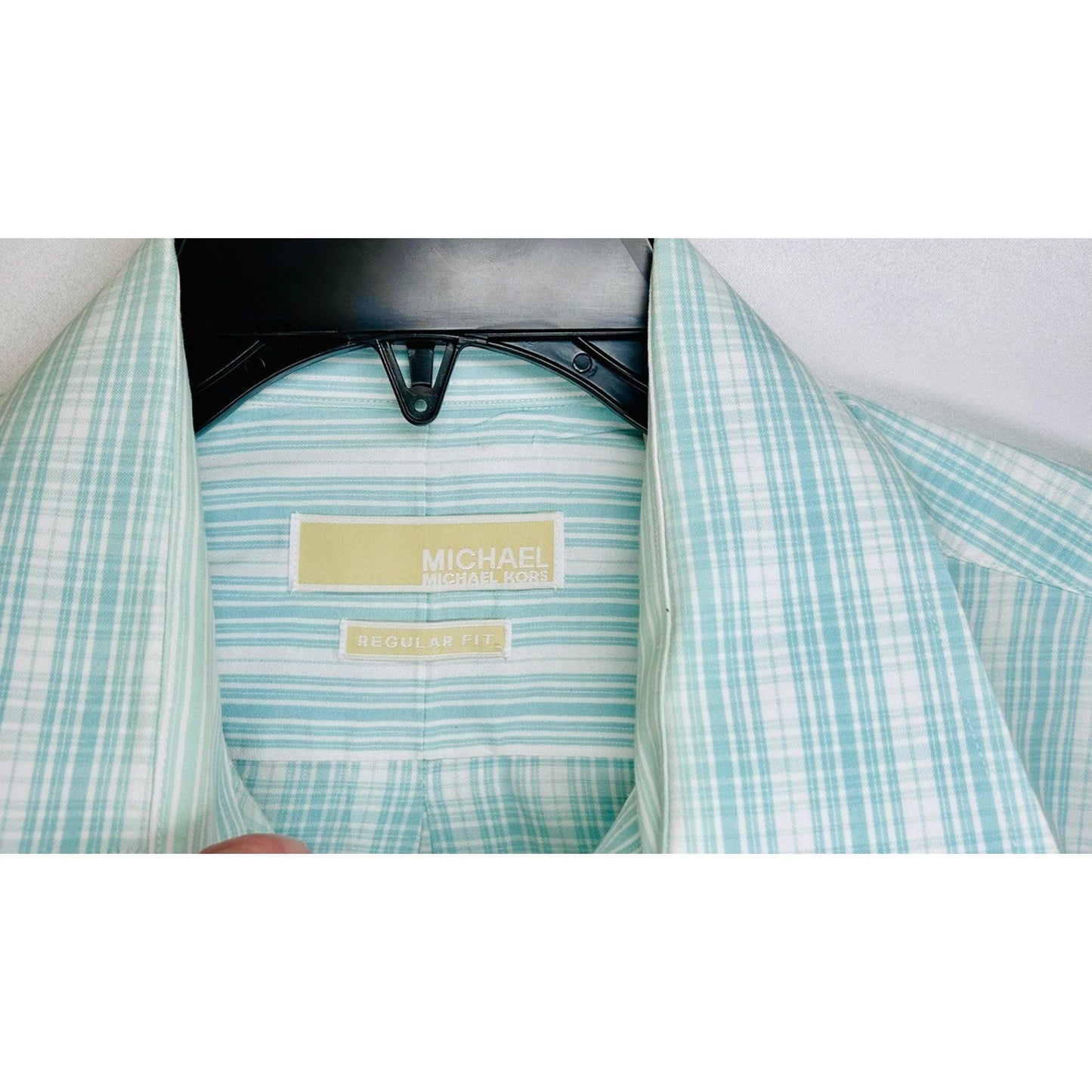 MICHAEL Michael Kors Plaid Button Up Dress Shirt Men's 16.5 32/33 Long Sleeve