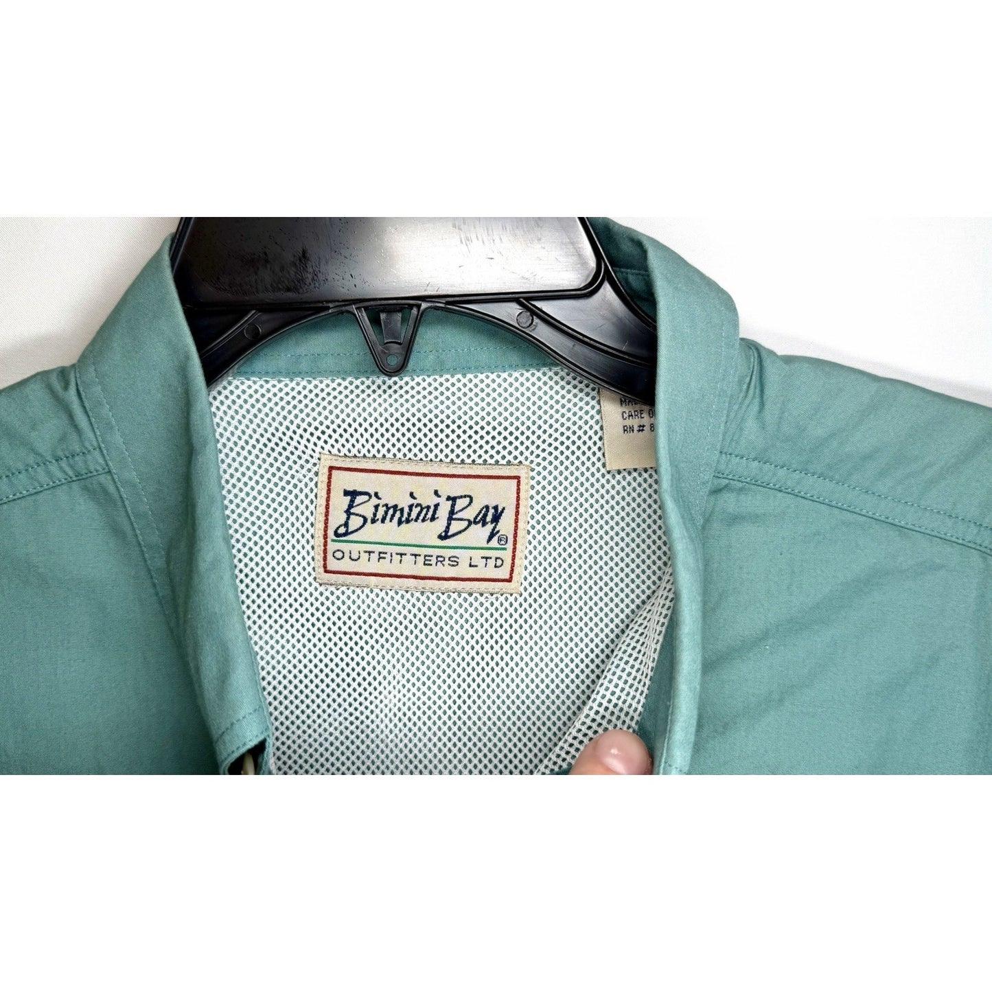Bimini Bay Short Sleeve Vented Outdoor Fishing Shirt Light Blue Teal Men's Large