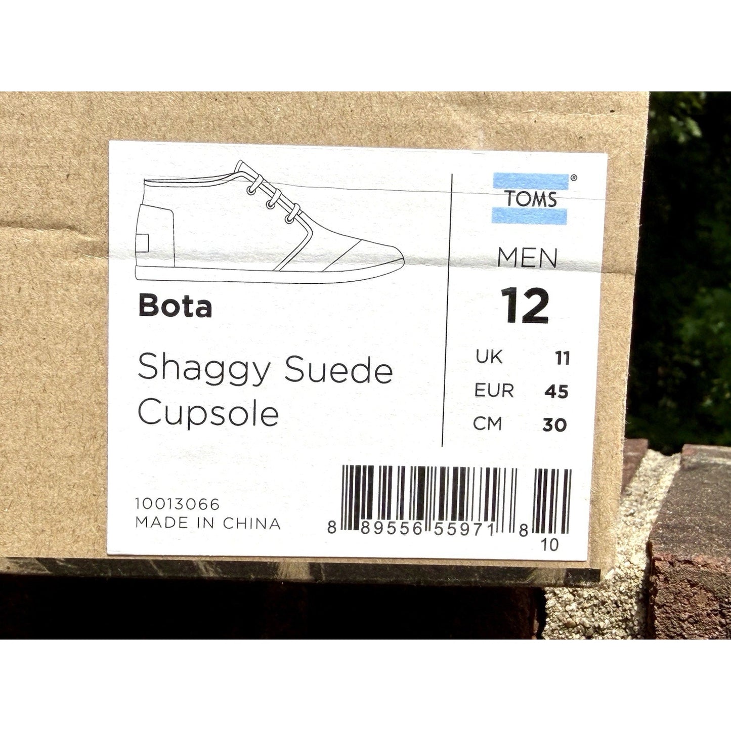 TOMS Mens Bota Shaggy Suede Cupsole Chukka Boots Venice Collection NIB Size 12