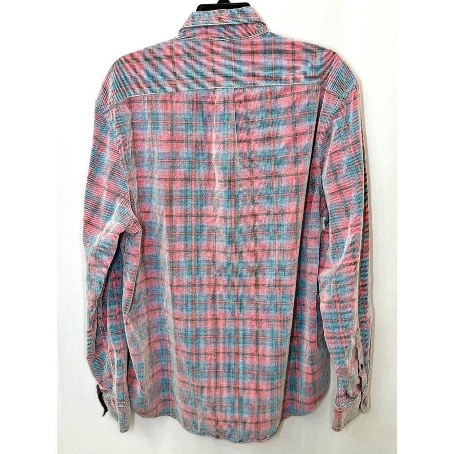 Legacy Copper & Oak Corduroy Shirt Mens XL Pink Blue Plaid Long Sleeve Button Up