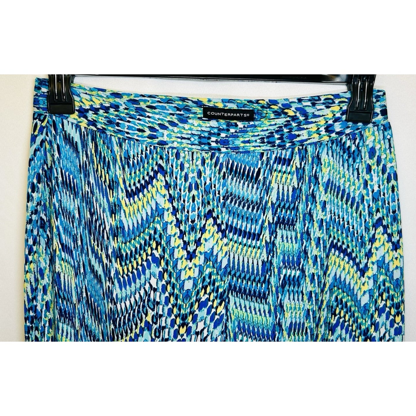 Counterparts Stretchy Pants Blue Size M Geo Design Pull On Casual Work Wide Leg