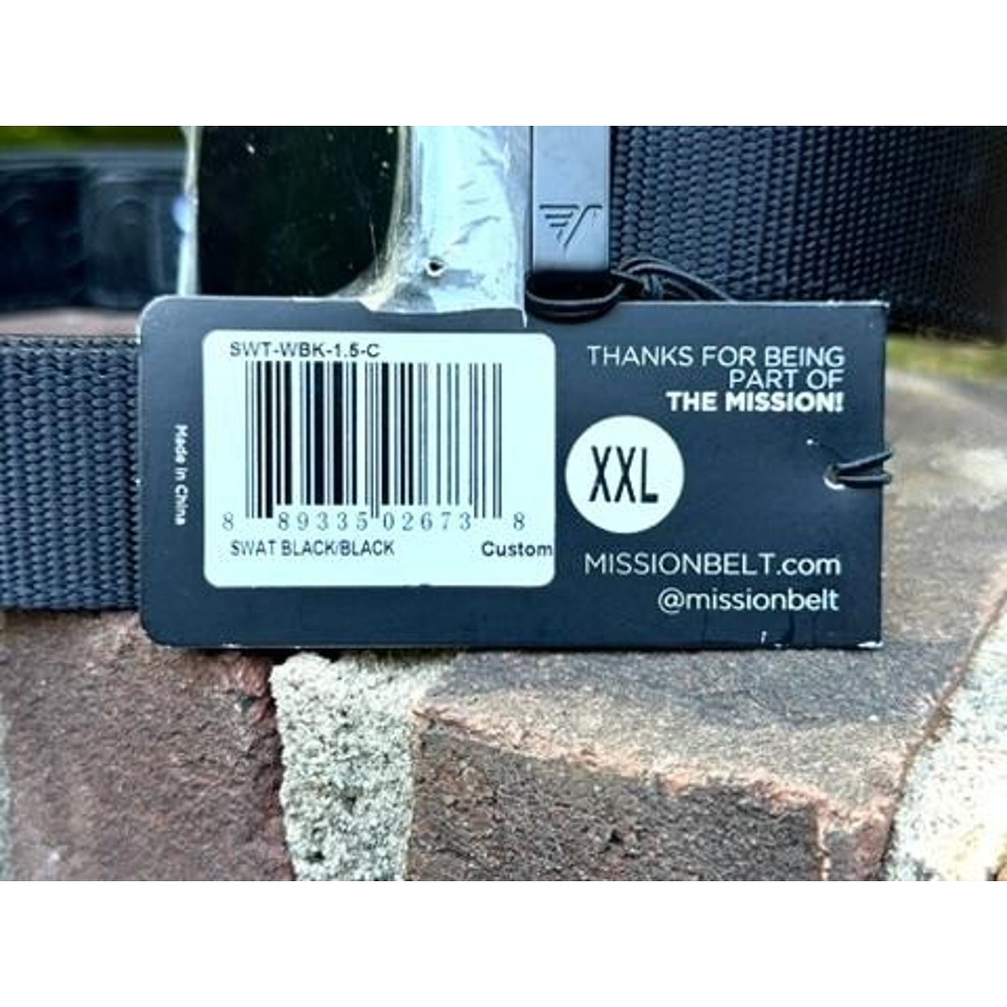 NWT Mission Belt Swat Black Nylon Ratchet Belt Mens XXL 40mm No Holes Adjustable