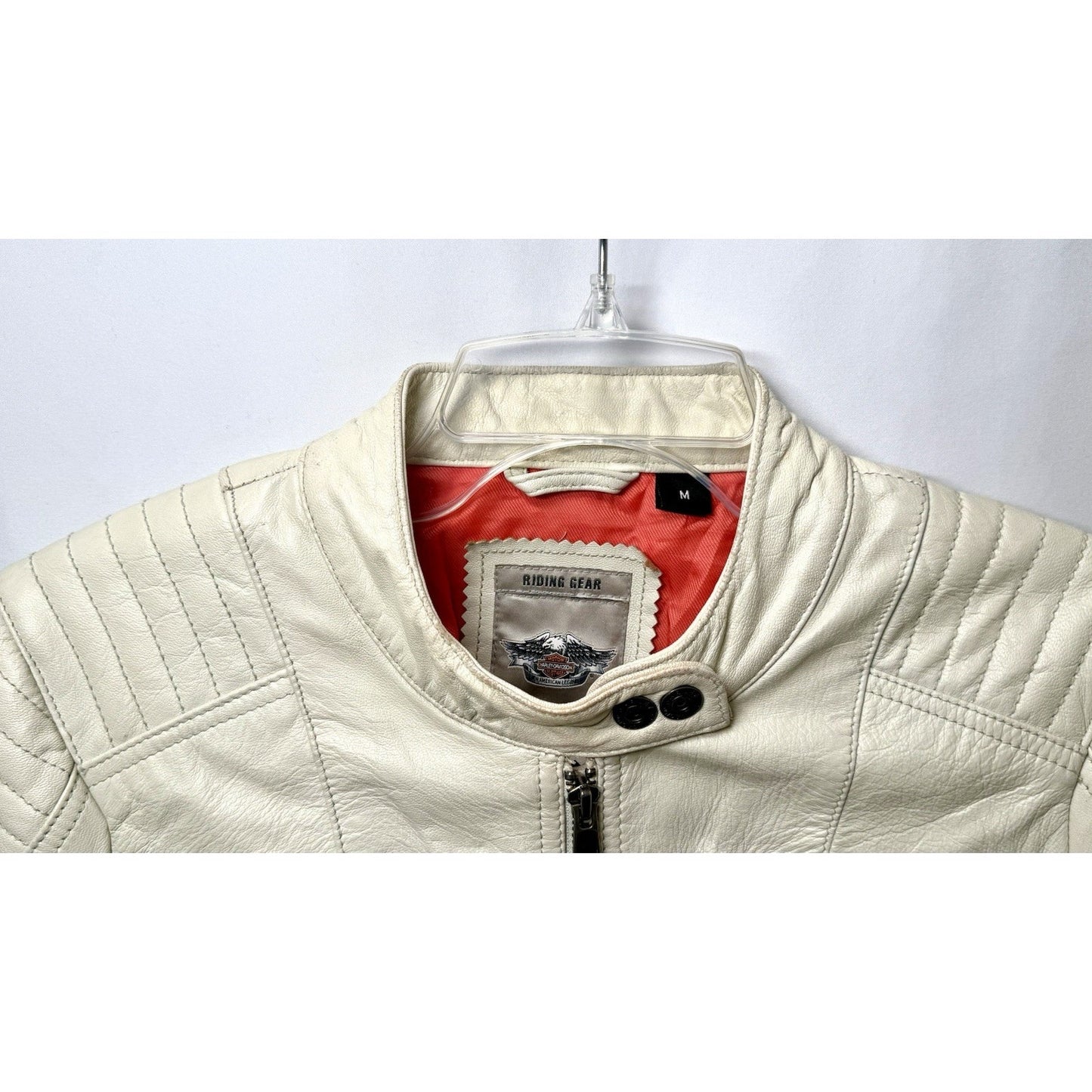 Harley Davidson Women’s SPRING BROOK Leather Jacket Off-White - Size Medium