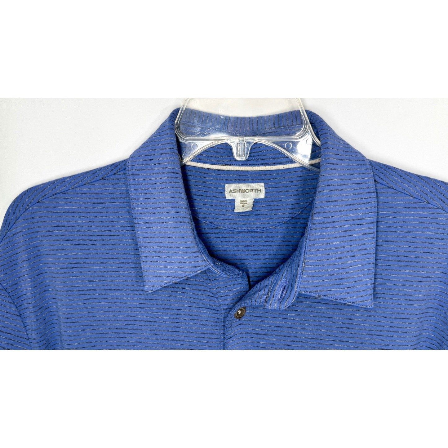 ASHWORTH EZ-TECH Mens M Blue Luxury Cotton Polo Shirt CAPE NEDDICK COUNTRY CLUB
