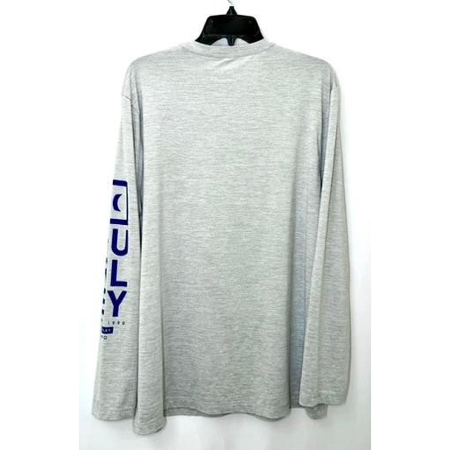 Hurley Mens Long Sleeve Graphic T-Shirt L Gray Blue Sleeve Print Performance Tee