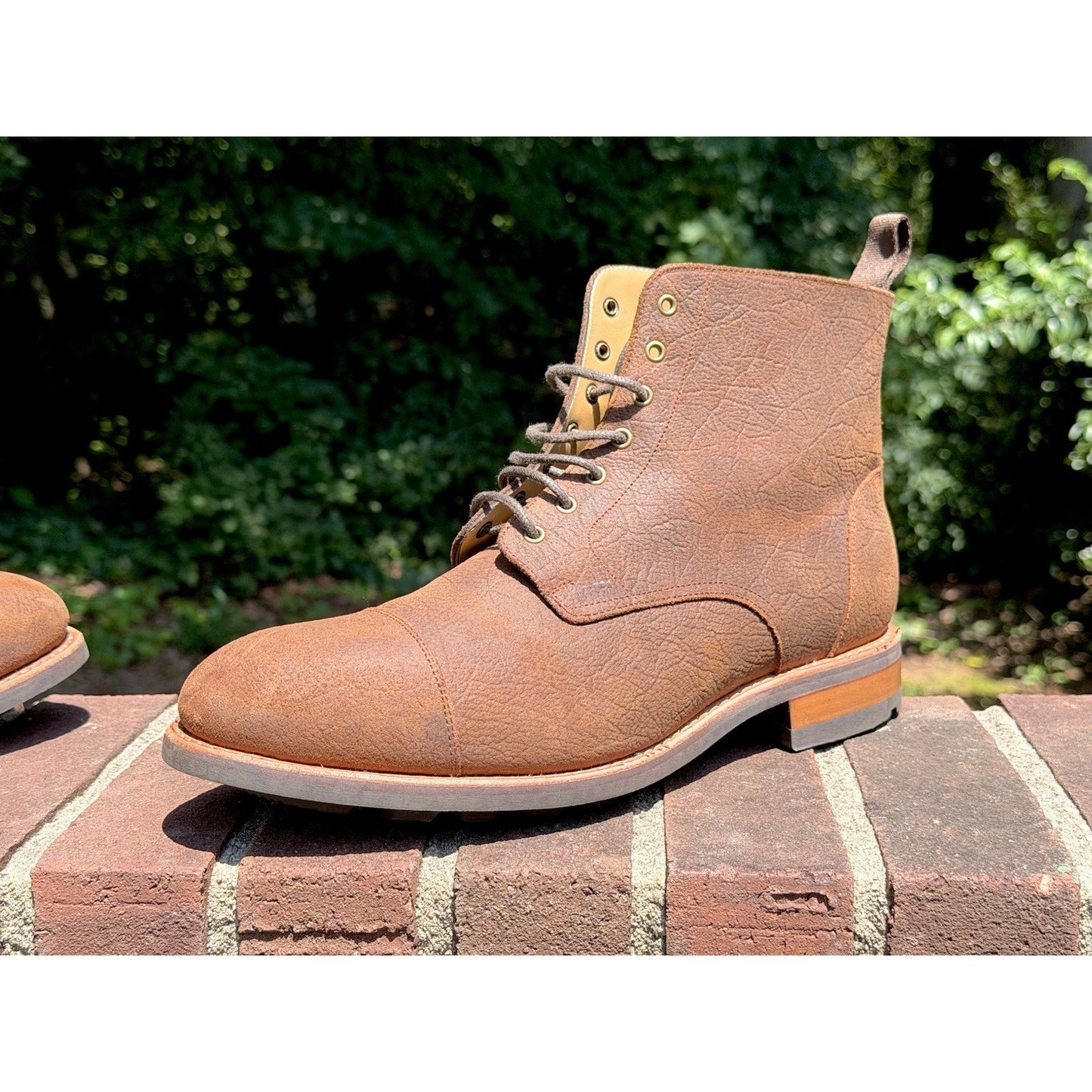 TAFT The Dragon Men Boots Size 10 Rust Brown Textured Leather Cap Toe NIB 952029