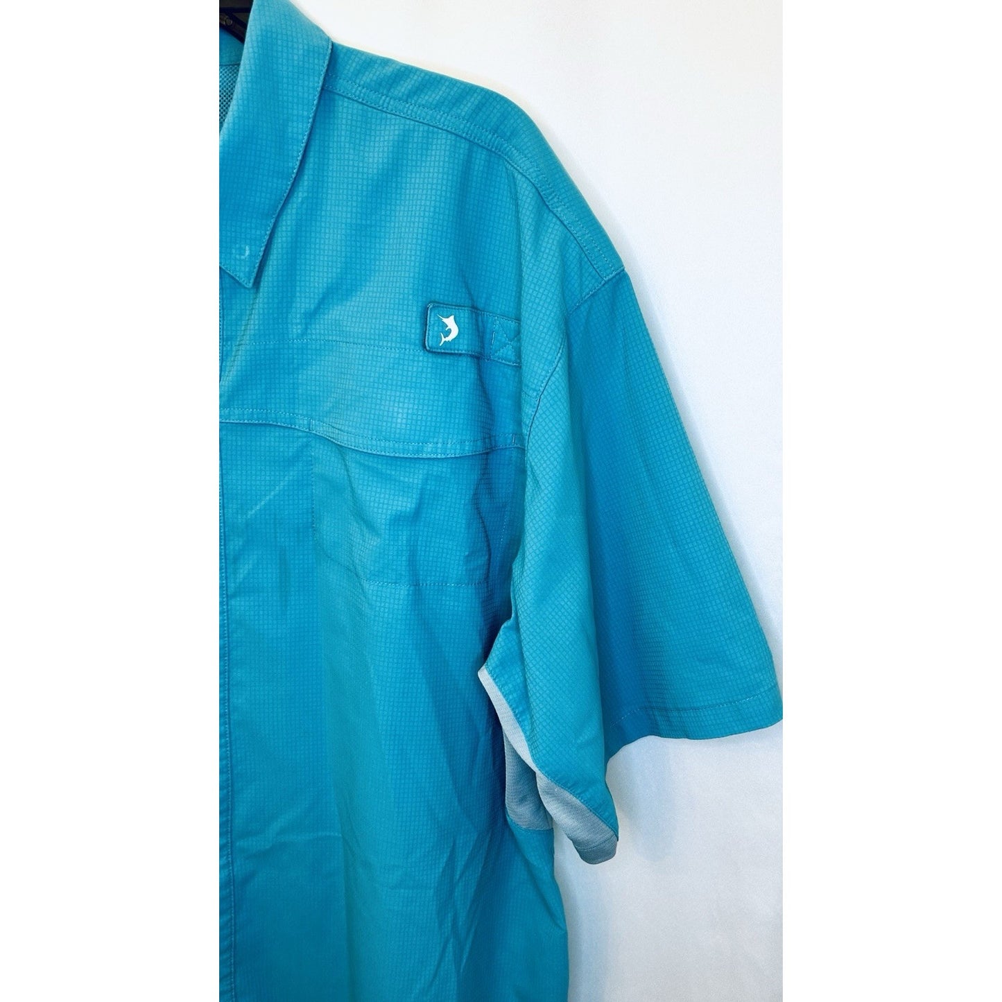Reel Legends Mariner Shirt Men’s XL / Turquoise / Vented Short Sleeve / Fishing