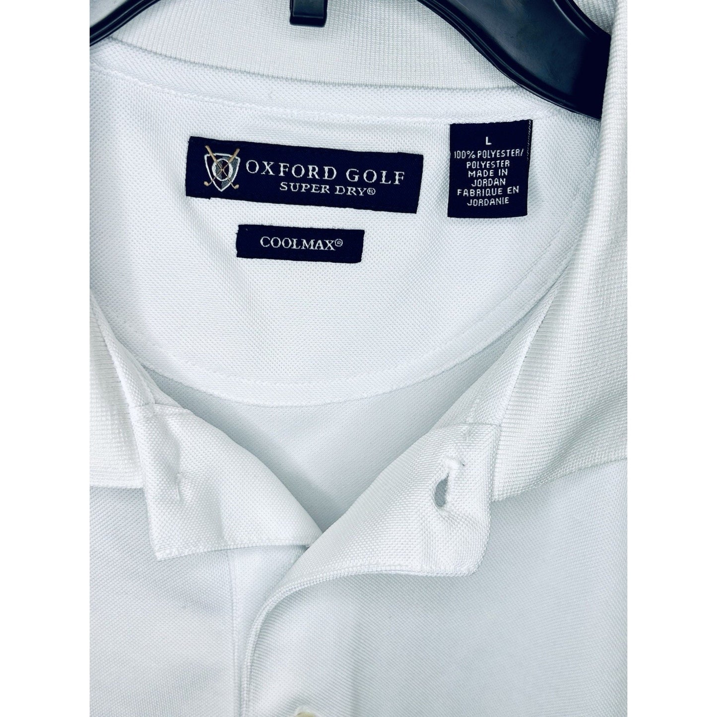 Oxford Golf Short Sleeve Piqué Knit Men’s Large Shirt Super Dry Cool Max