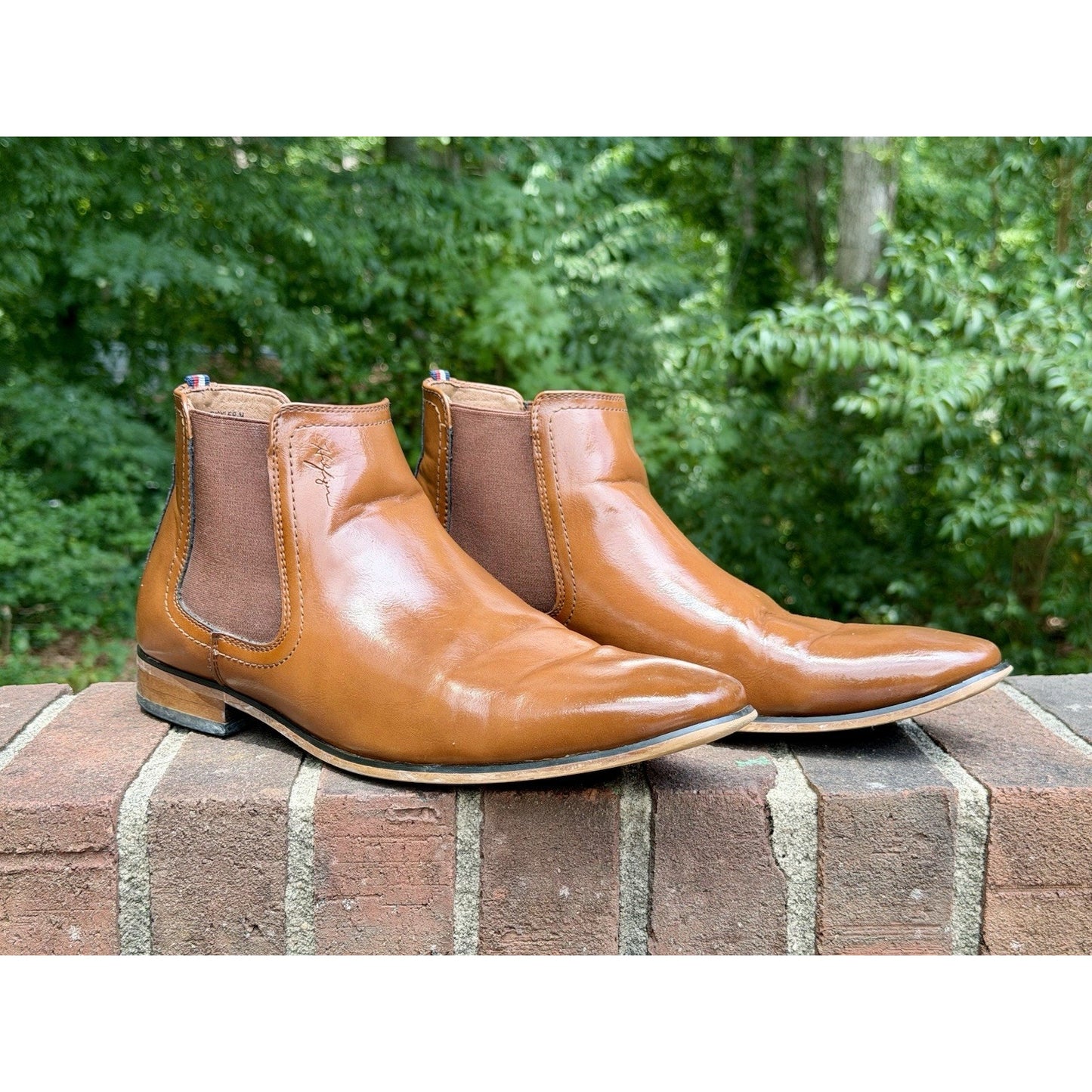 Tommy Hilfiger Men’s Chelsea Boots Tan Brown Leather Ankle Dress Shoes Size 11.5
