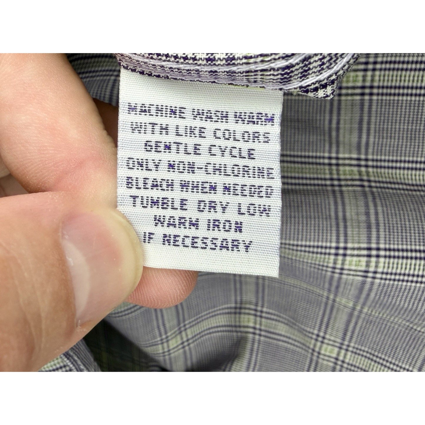 Alan Flusser Men's L Purple Lavender Plaid Check Button Up Long Sleeve Shirt