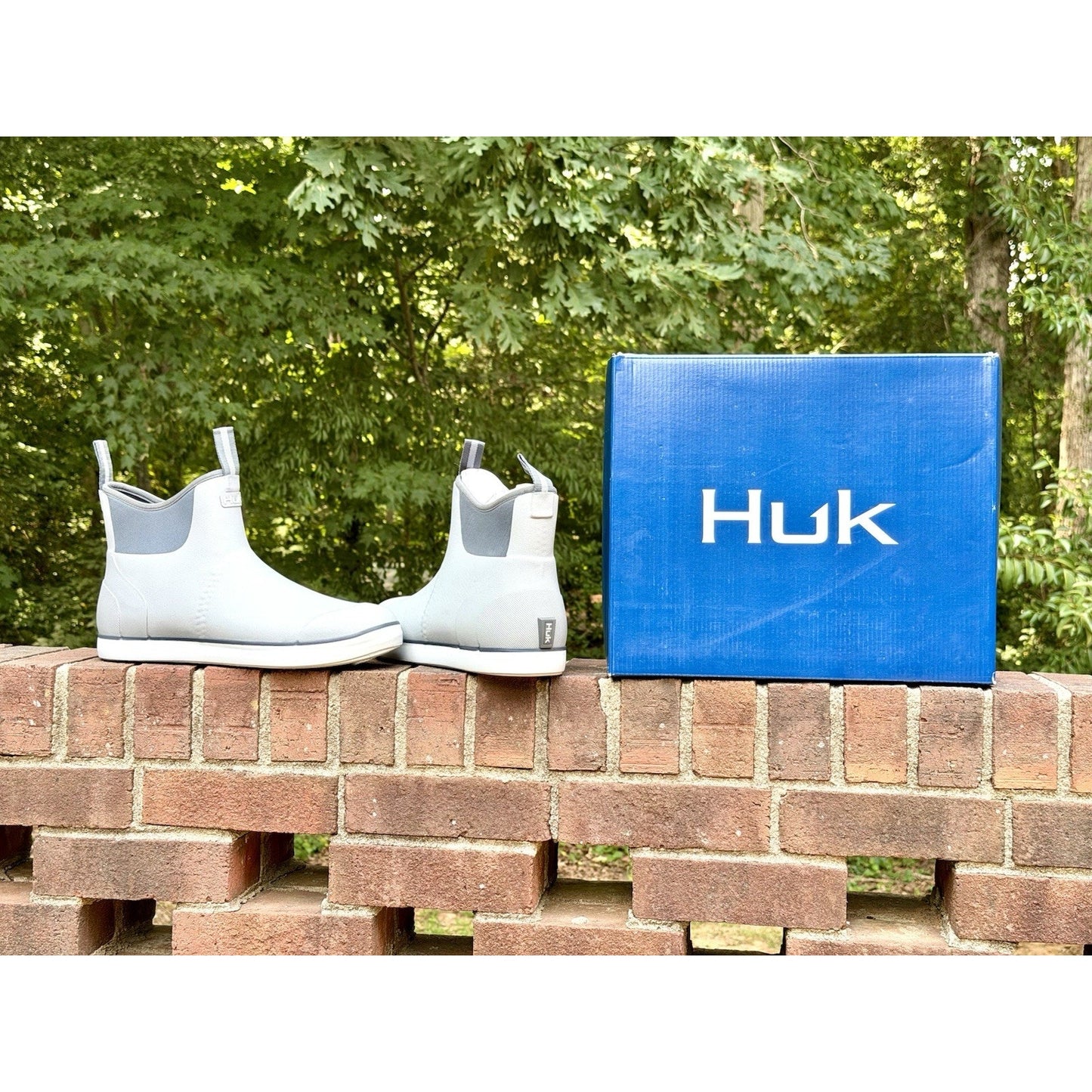 HUK Men’s Rogue Wave Fishing Deck Boots Waterproof Rubber Gray White Size 13 NIB
