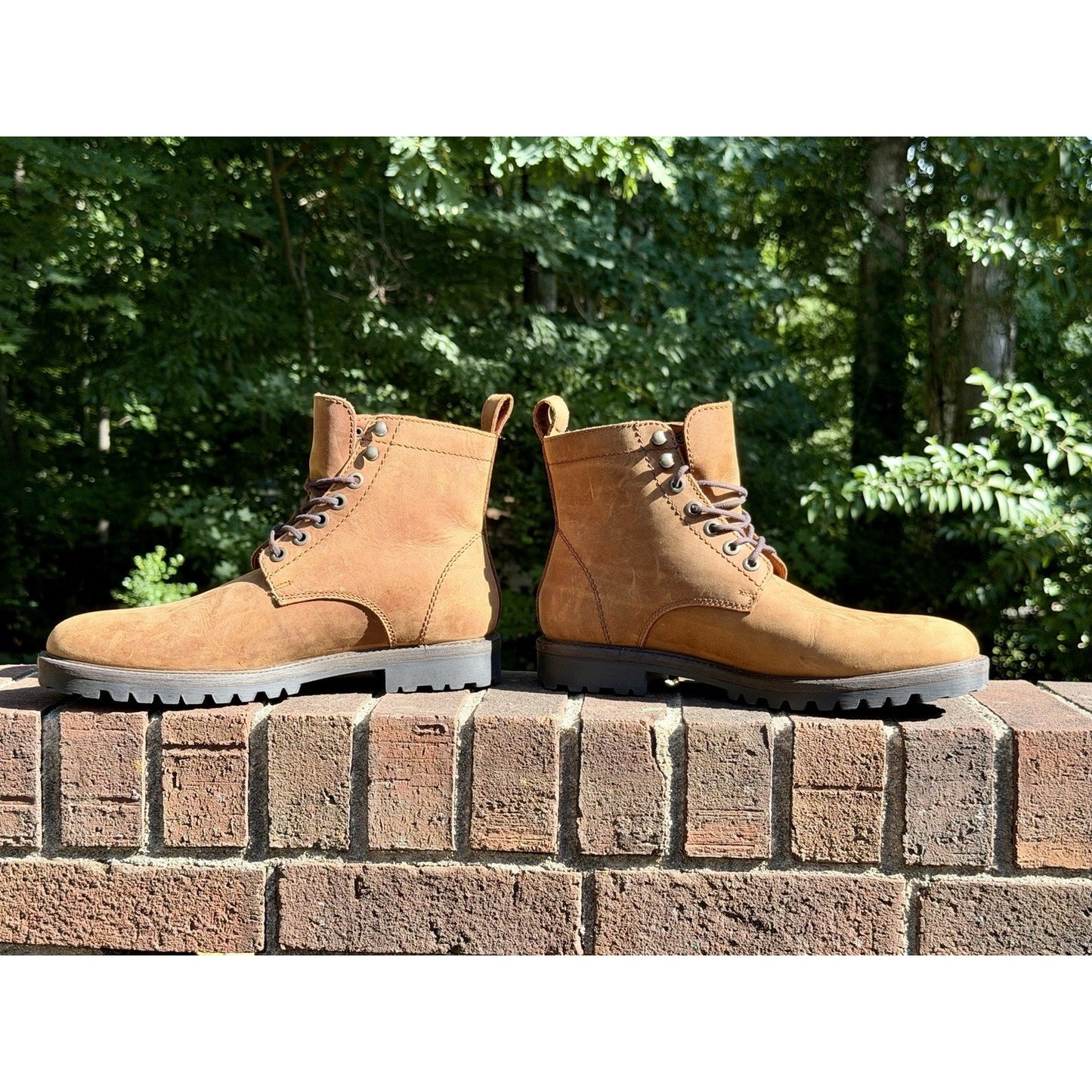 Portland Leather Patina Men's 11 M Breaker Boots Brown Leather Cap-Toe Lace-U