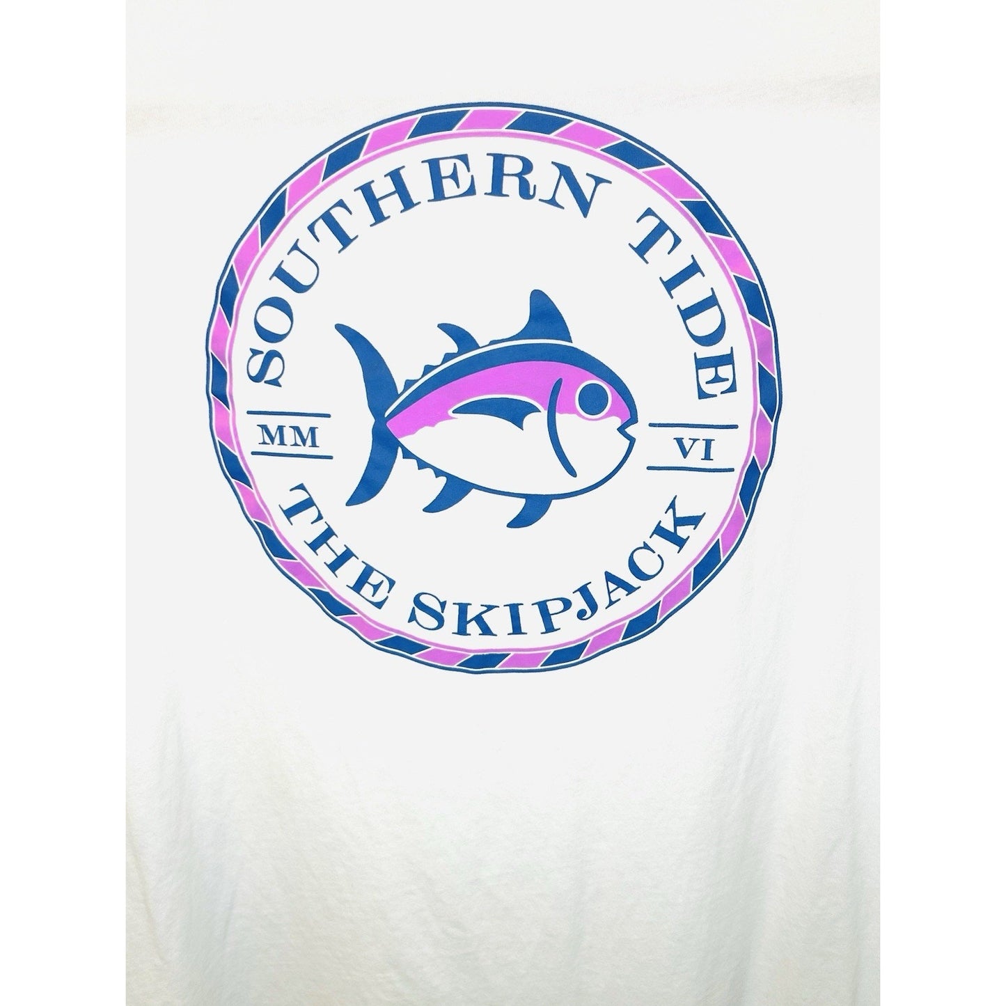 SOUTHERN TIDE L/S ORIGINAL MEDALLION SKIPJACK TEE - WHITE- WOMEN’S MEDIUM