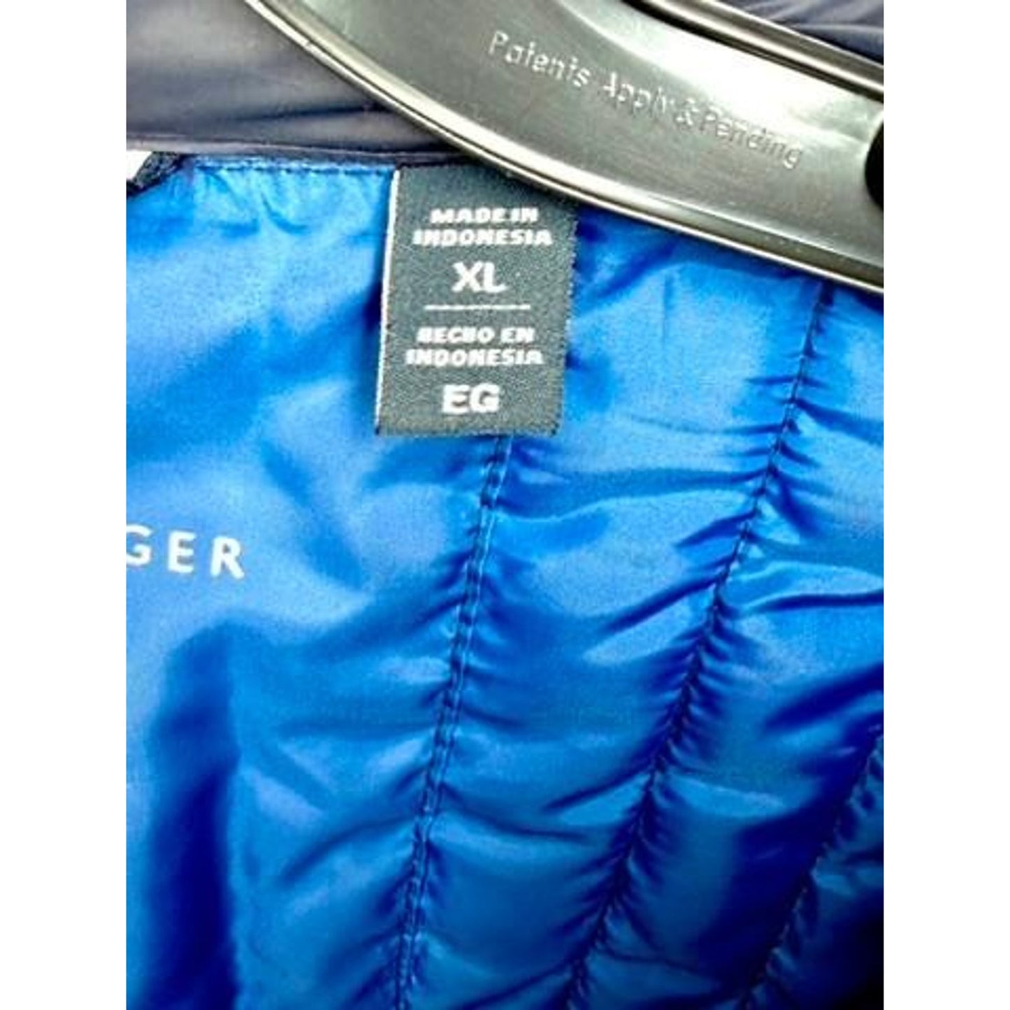 Tommy Hilfiger Puffer Jacket Mens XL Navy Blue Packable Quilted Full Zip Coat