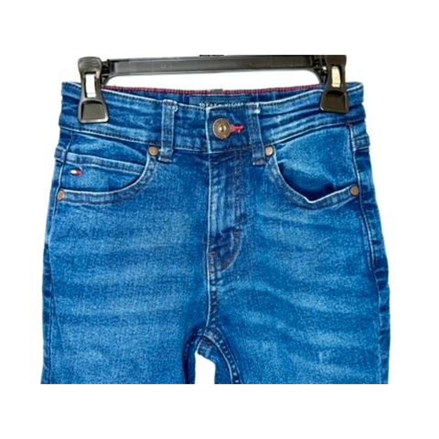 Tommy Hilfiger Boys Stretch Slim Fit Jeans Size 8 Blue Denim Adjustable Waist