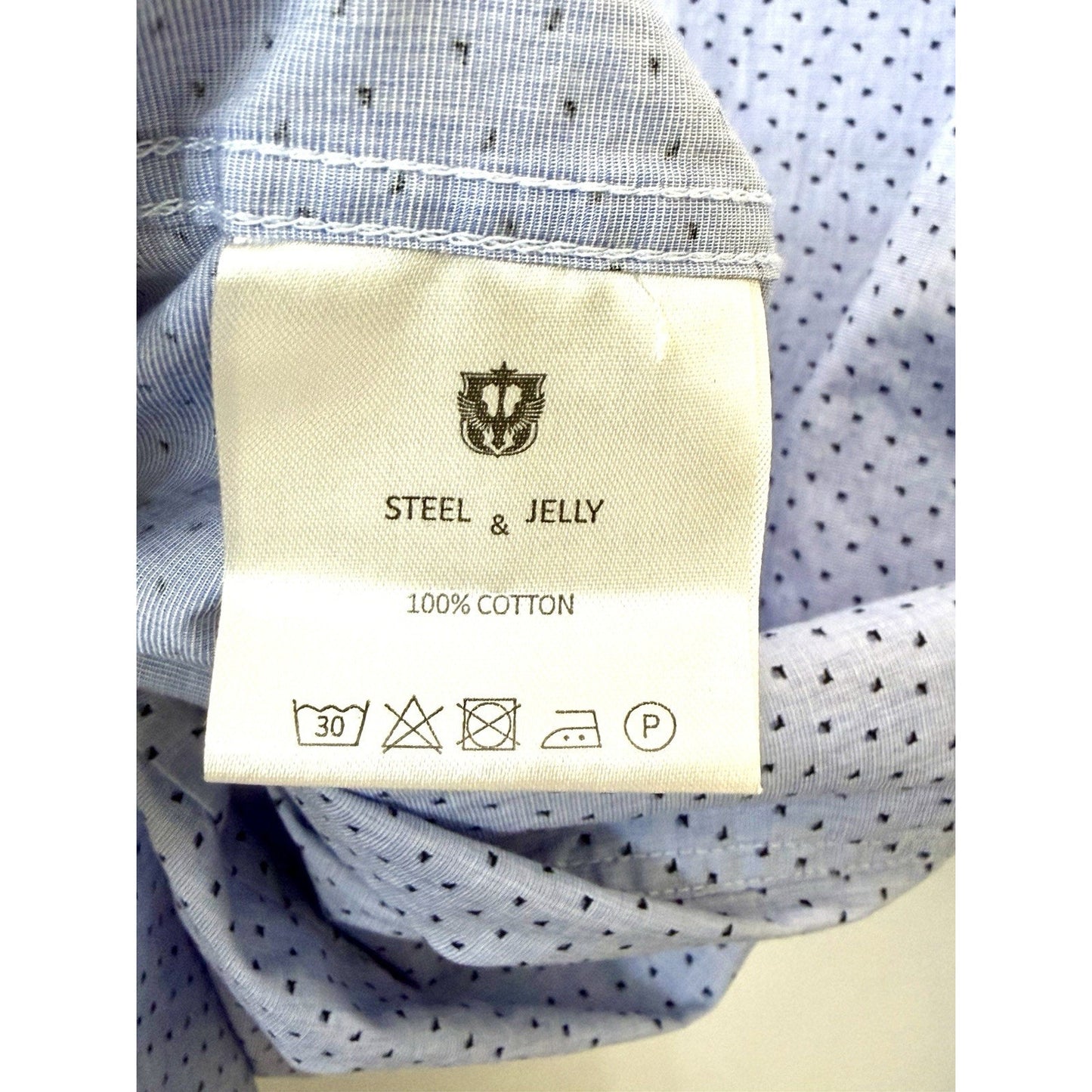Steel & Jelly London Mens XL Flip Cuff Long Sleeve Button Front Dress Shirt Blue