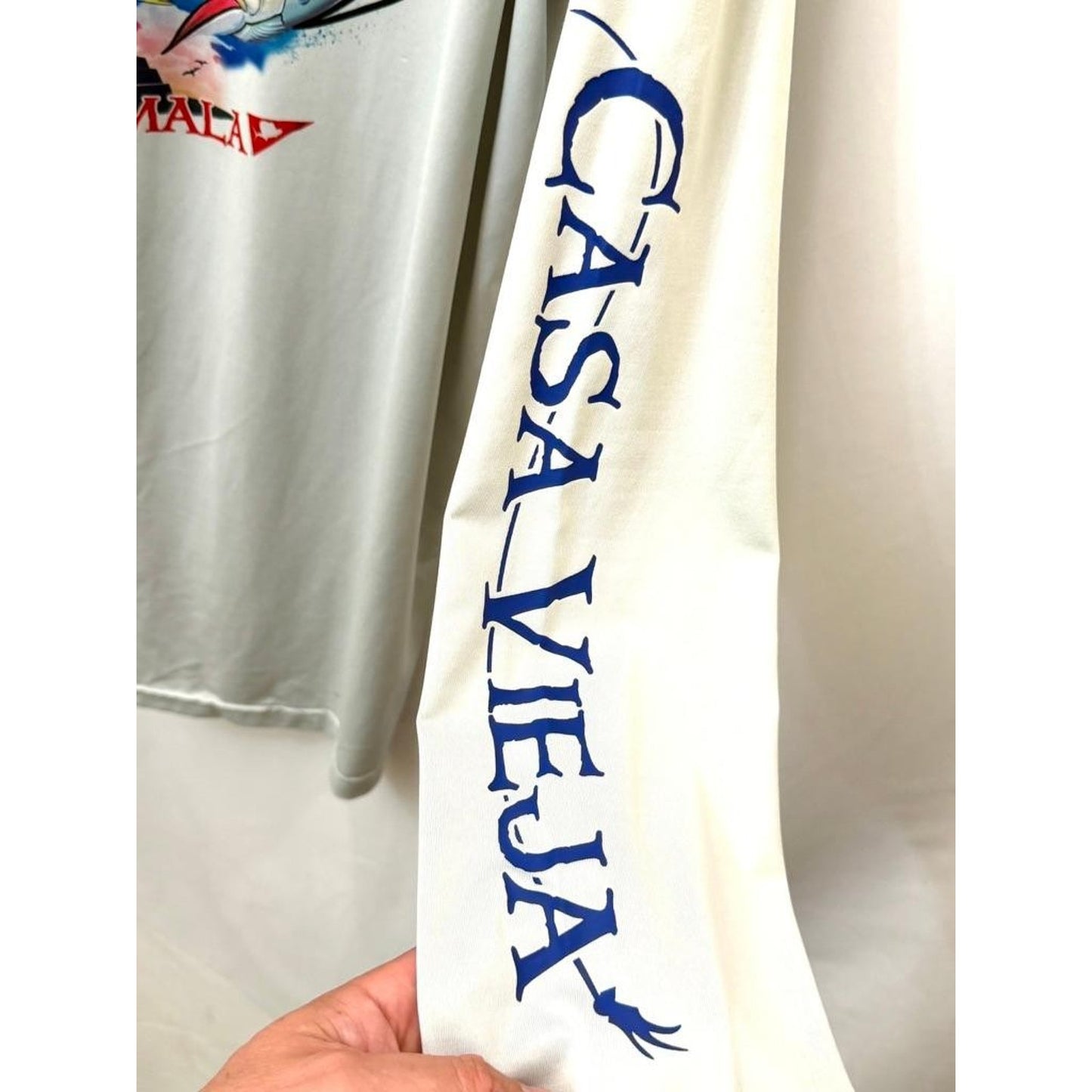 AFTCO Casa Vieja Lodge Guatemala Fishing Shirt Mens Large L/S Performance Gray