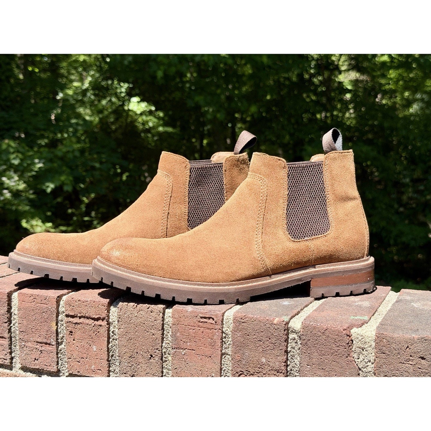 Johnston & Murphy Barrett Chelsea Boots Tan Oiled Suede TRUFOAM Men’s Size 10.5M