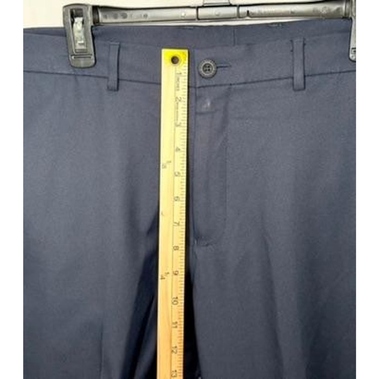 Hart Schaffner Marx Dress Pants Mens 34x30 Navy Blue Flat Front Polyester