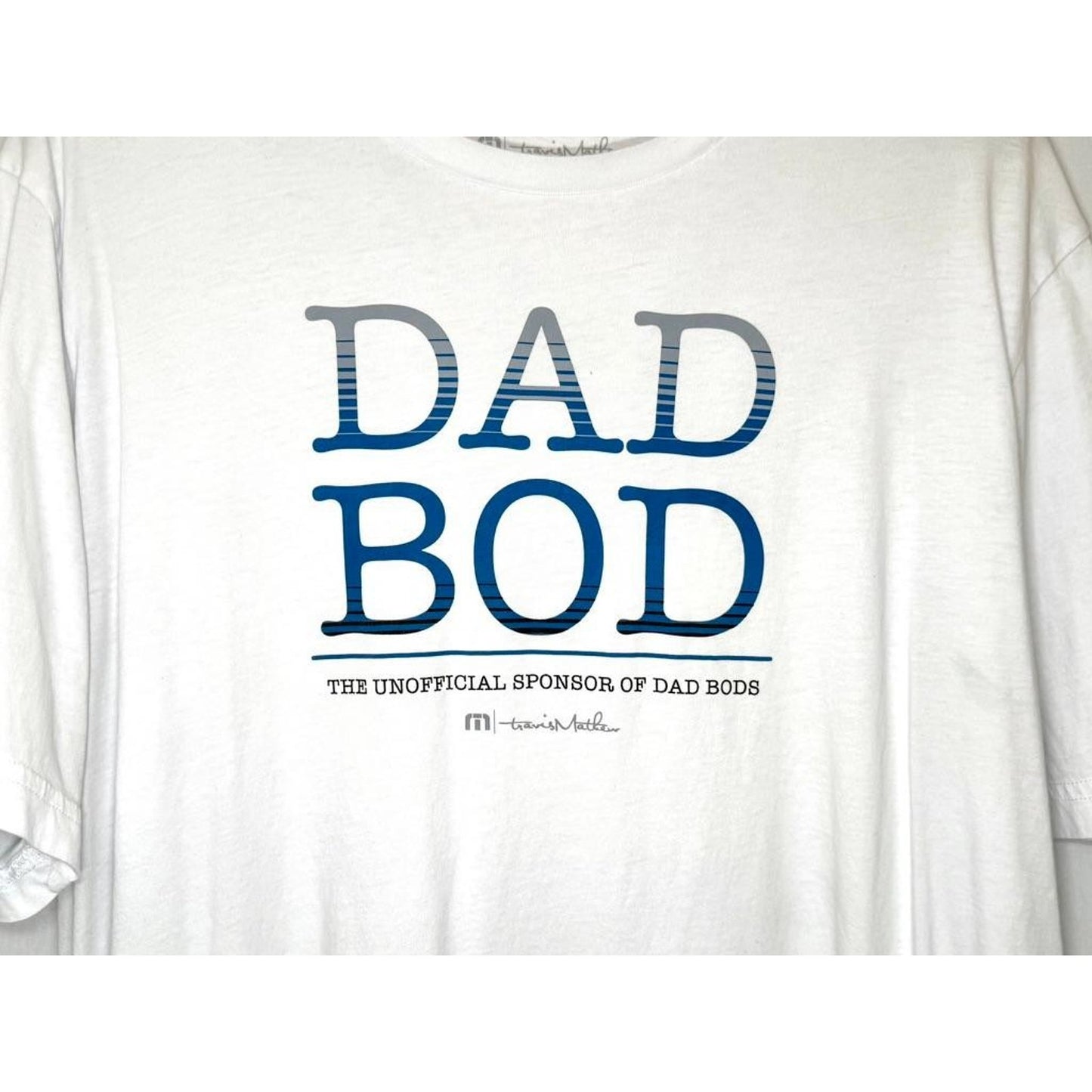 TravisMathew Dad Bod T-Shirt Mens XXL White Graphic Tee Unofficial Sponsor