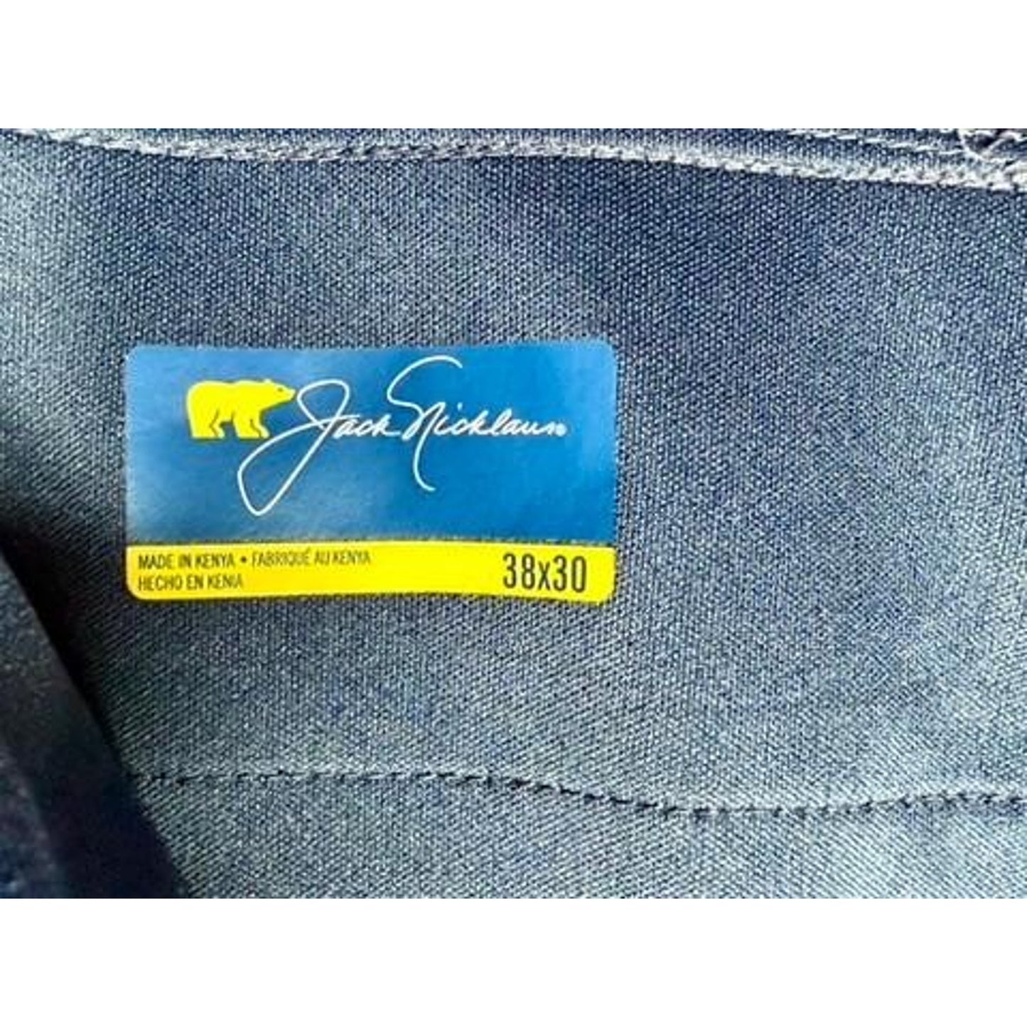 Jack Nicklaus Mens Golf Pants 38x30 Blue Stretch Performance Flat Front