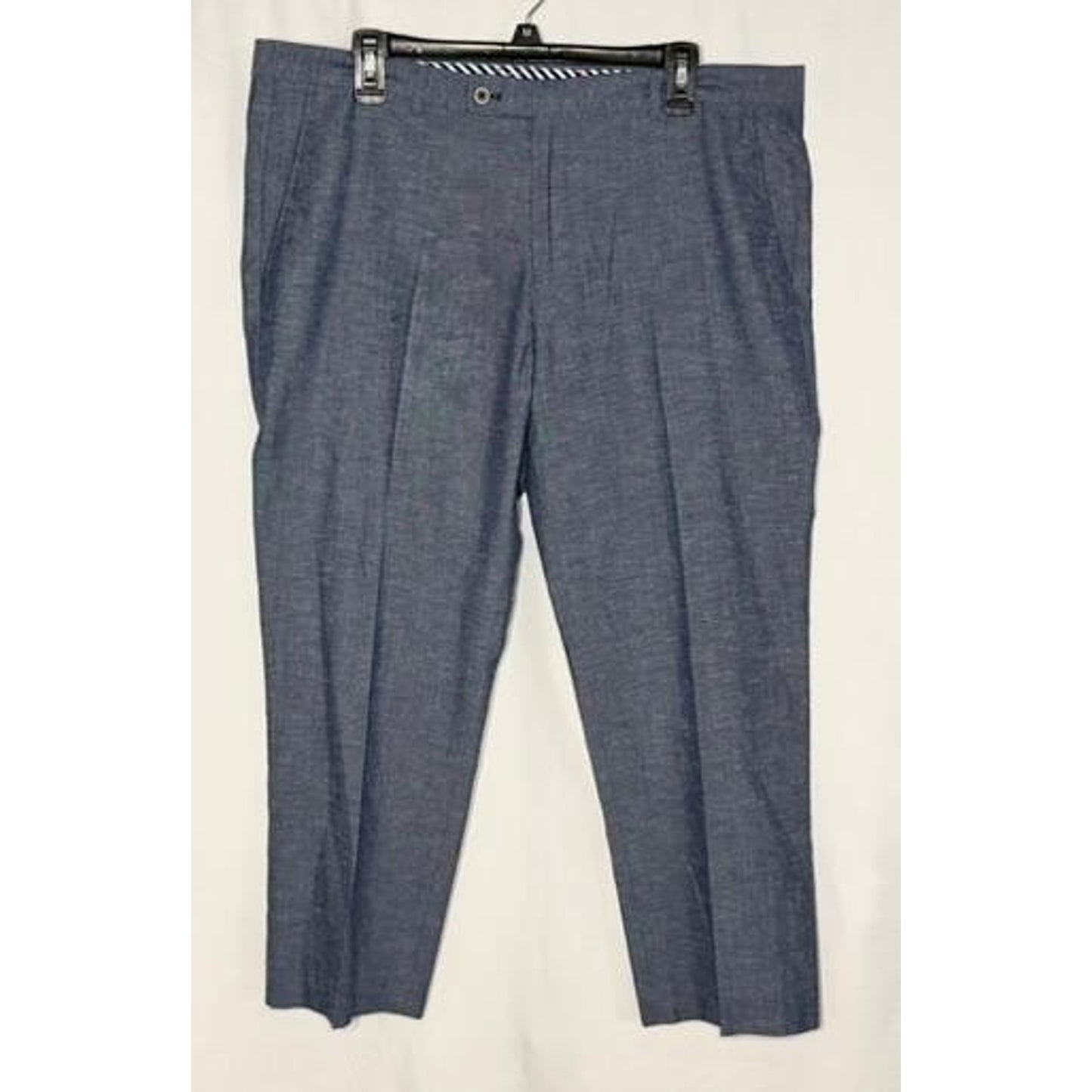 Paisley & Gray Slim Fit Linen Blend Dress Pants Mens 36x32 Blue Chambray